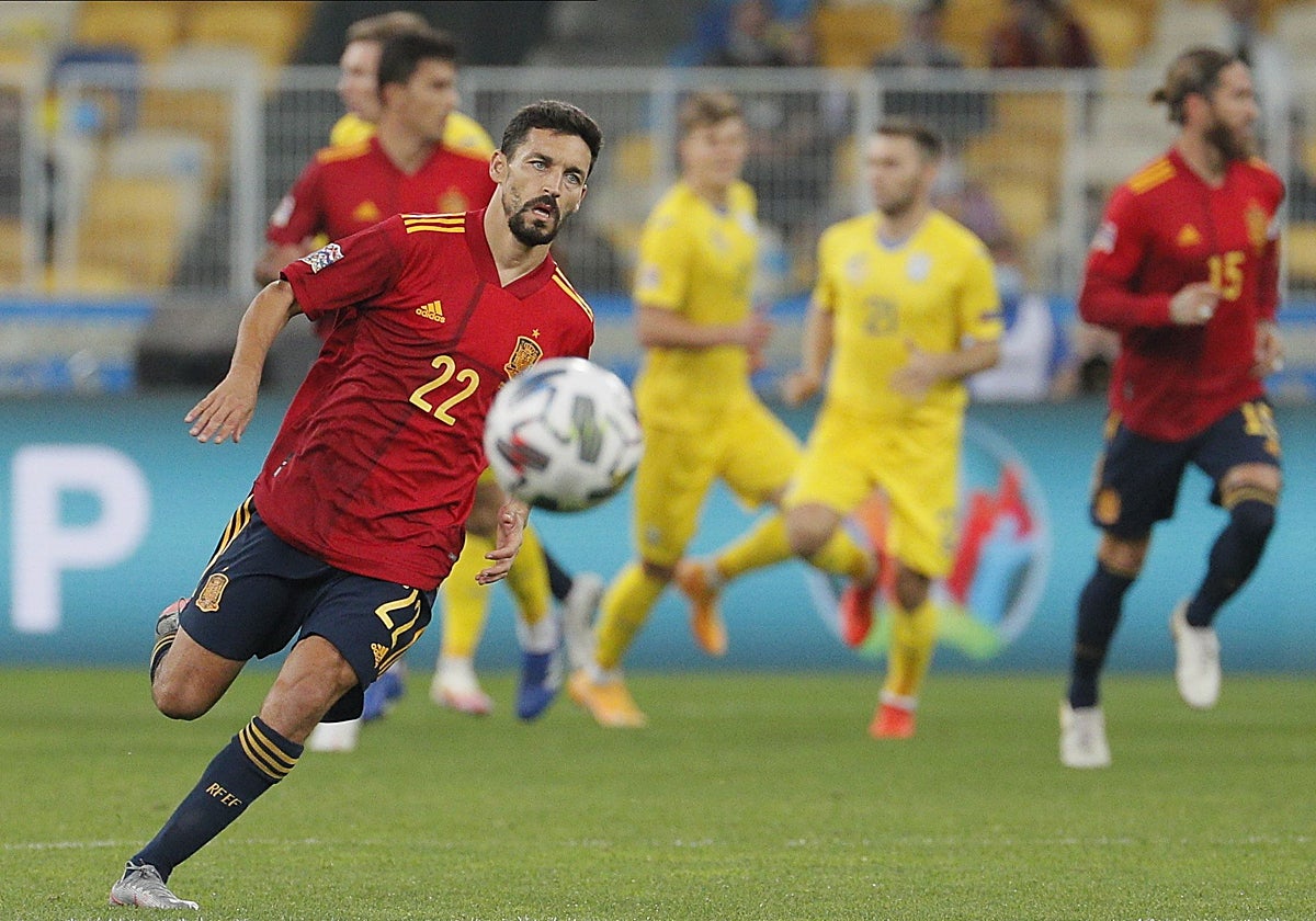 Jesús Navas, durante un partido de España en 2020