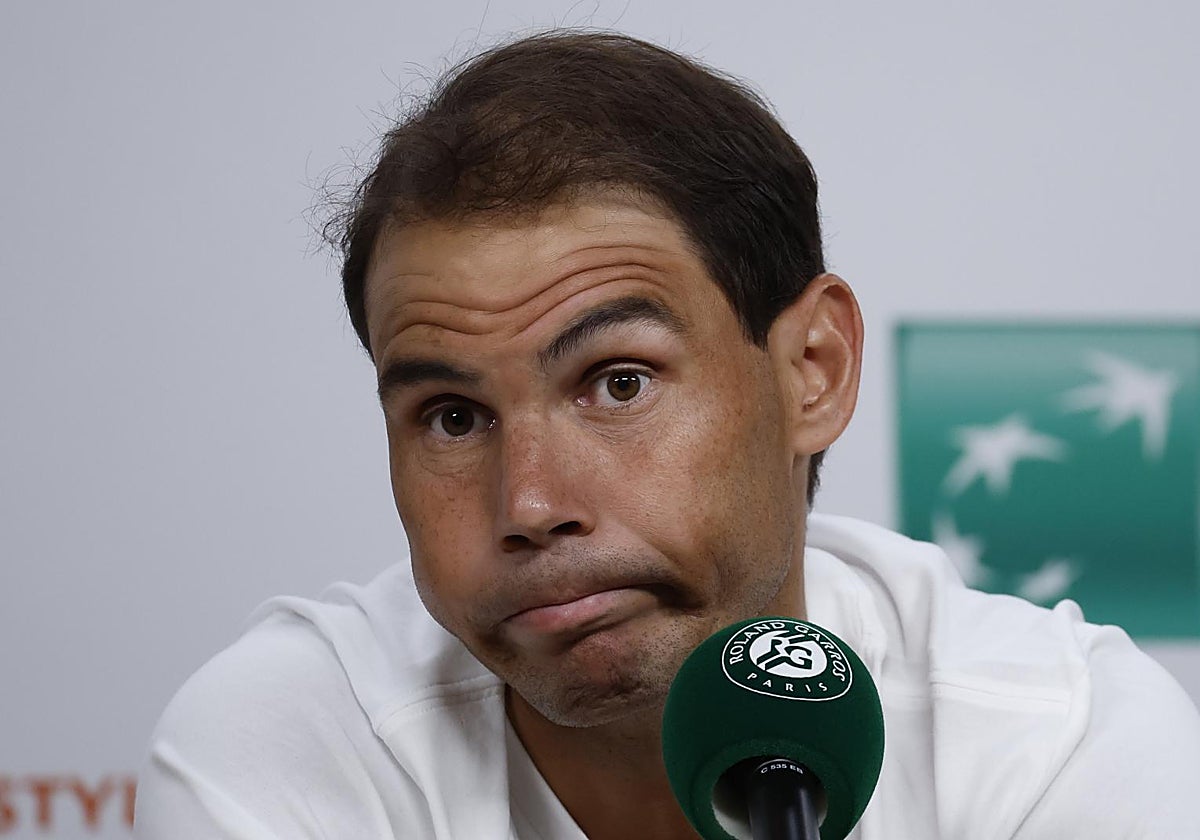 Rafa Nadal, durante su rueda de prensa tras quedar eliminado en París