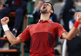 Djokovic, tras lograr el triunfo ayer ante Musetti