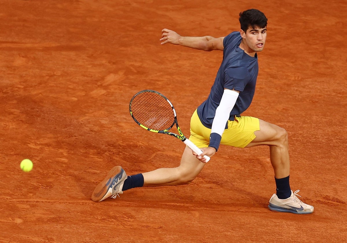 Alcaraz, en su partido ante Tsitsipas