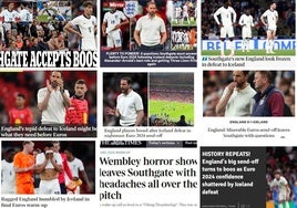 «Espectáculo de terror en Wembley»: La prensa inglesa se ceba con su selección tras la humillante derrota ante Islandia