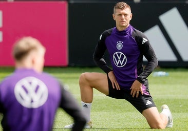 Toni Kroos, en un entrenamiento con la selección alemana