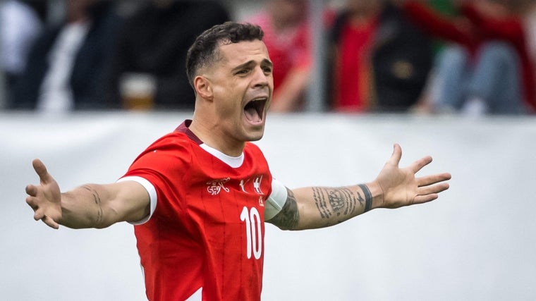 Xhaka, en un partido con la selección suiza