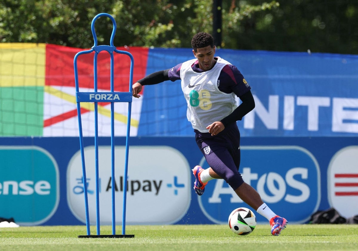 Jude Bellingham, en un entrenamiento de Inglaterra