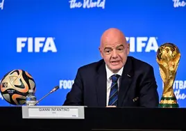 Presidente de la FIFA, Gianni Infantino, durante la reunión FIFA
