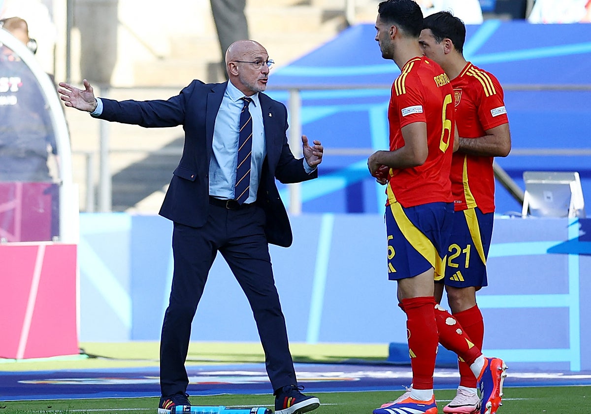 Luis de la Fuente, en el partido del estreno de España en la Eurocopa