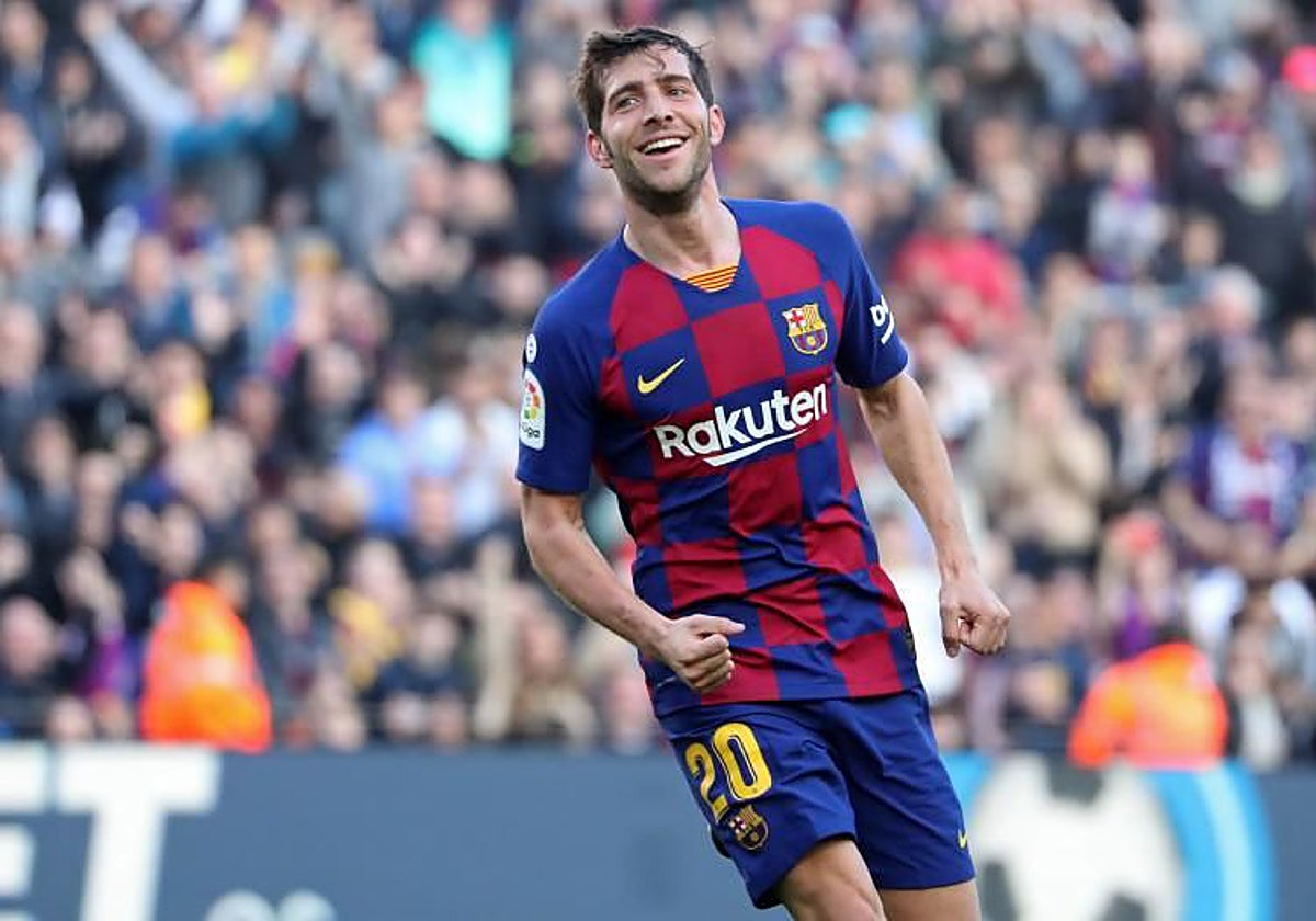 Sergi Roberto durante un partido del Barça