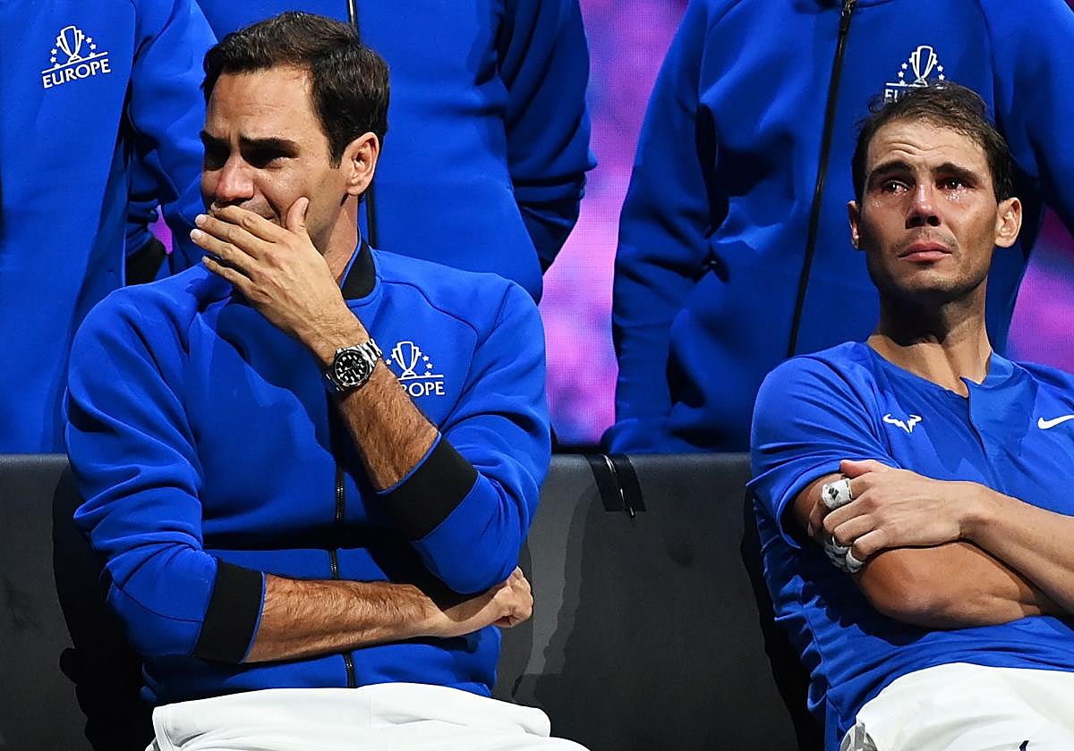 Roger Federer y Rafa Nadal, en la Laver Cup de 2022