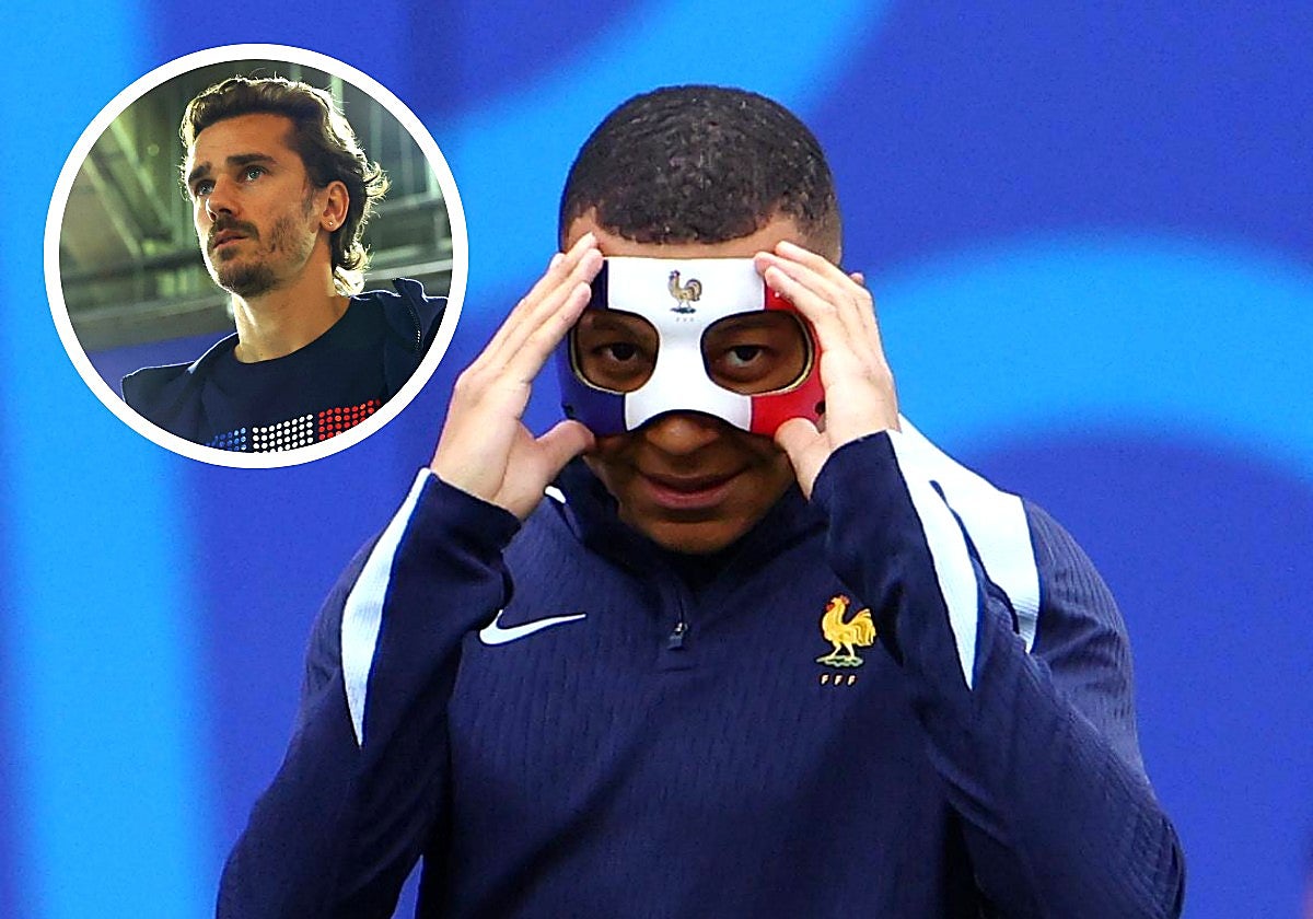 Griezmann, antes de la rueda de prensa en Leipzig