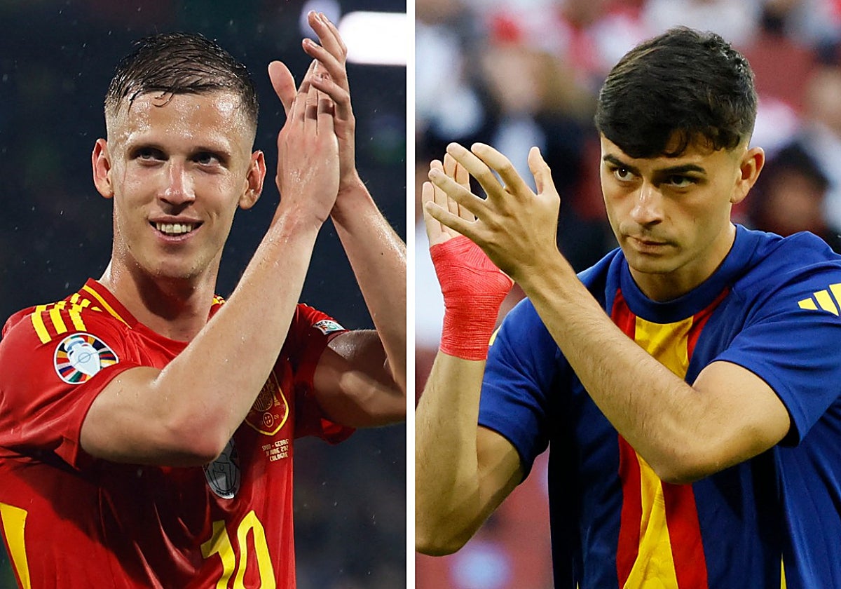 Dani Olmo y Pedri, jugadores de la selección española