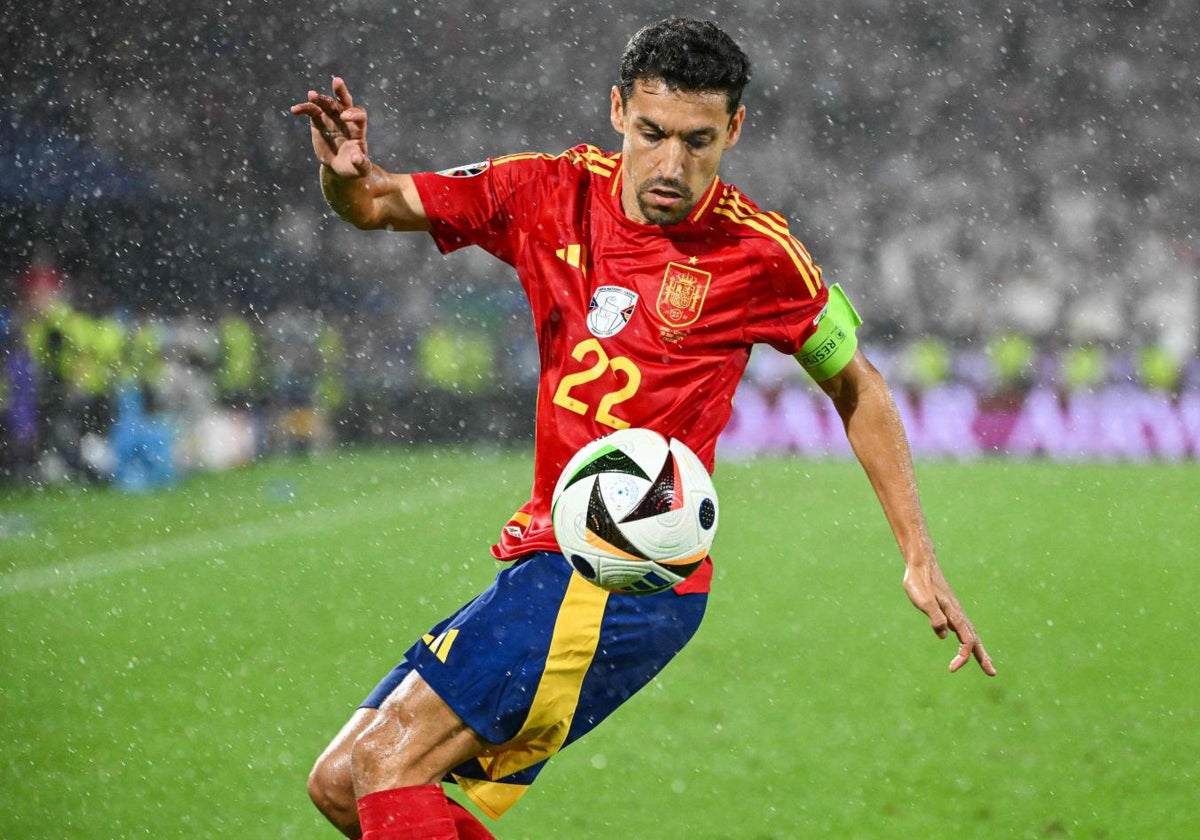 Navas, durante el partido de octavos ante Georgia