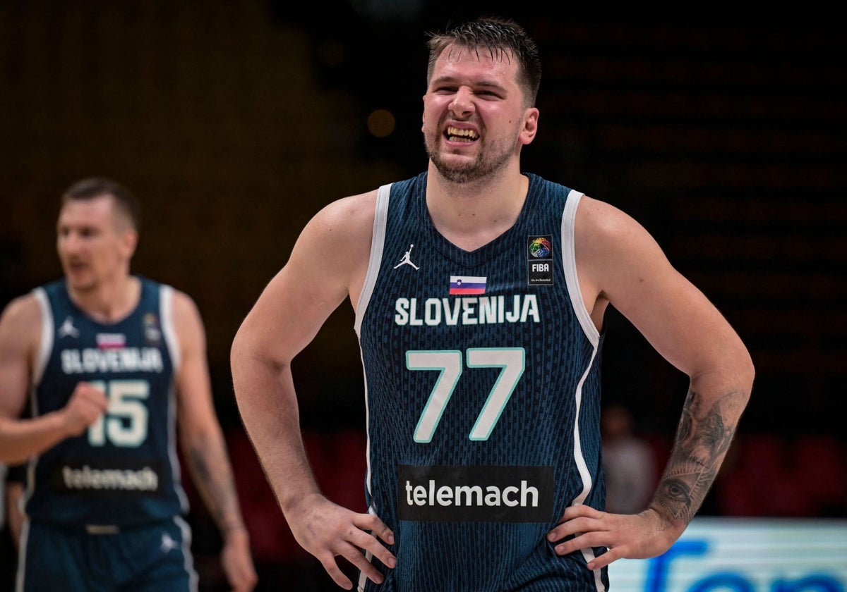 Luka Doncic, durante el partido contra Grecia