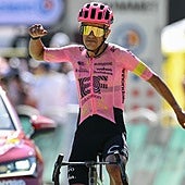 Carapaz sonríe y Evenepoel enseña los dientes