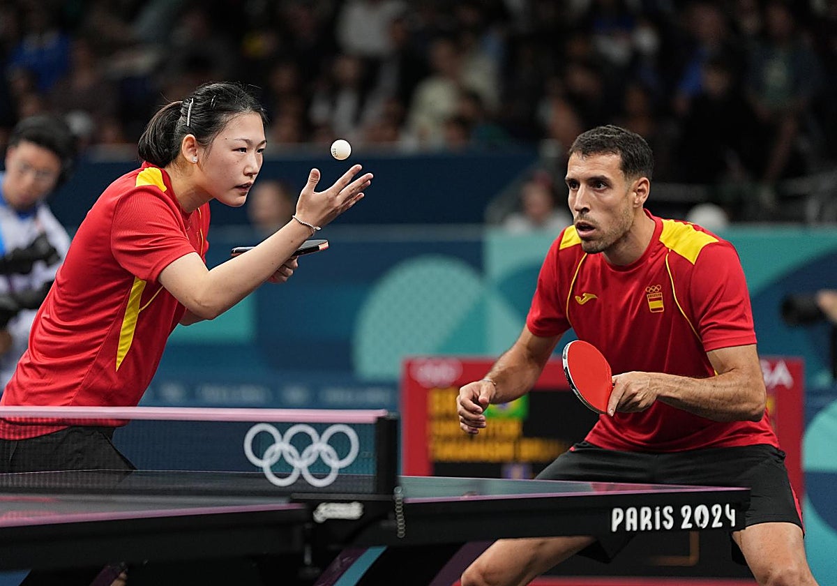 María Xiao y Álvaro Robles, en su partido de cuartos ante Hong Kong