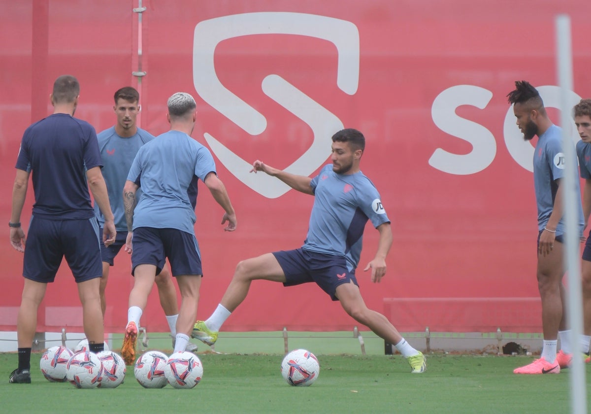 Óscar Rodríguez, durante un entrenamiento de pretemporada