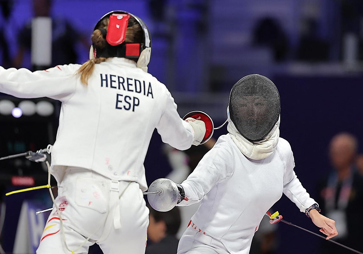 Laura Heredia, durante la prueba de esgrima