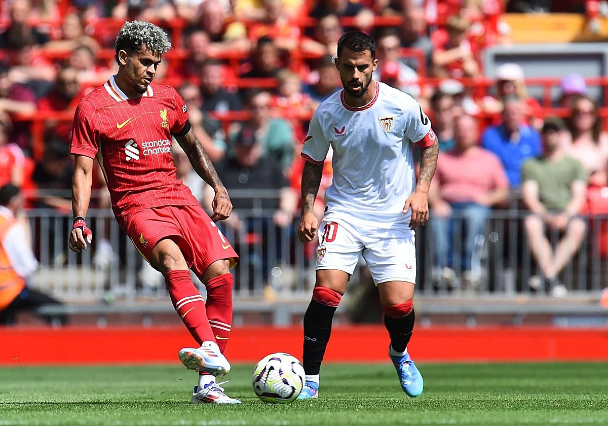 Suso durante el partido de pretemporada frente al Liverpool