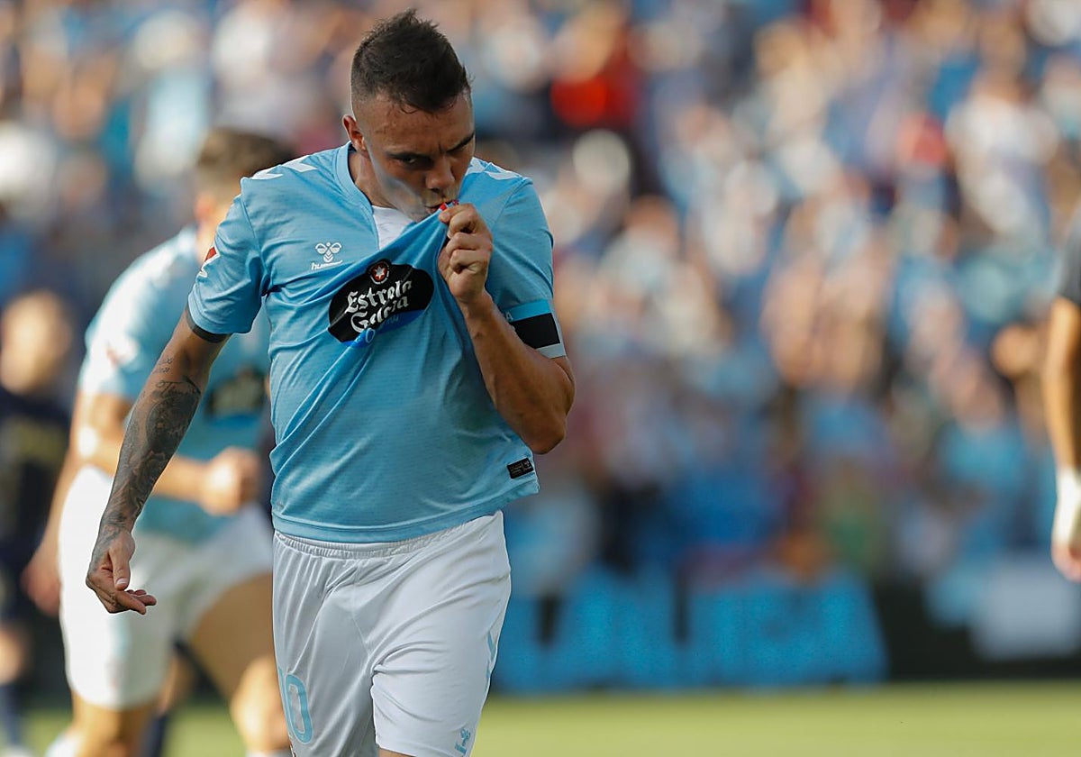 Iago Aspas celebrando el gol ante el Alavés