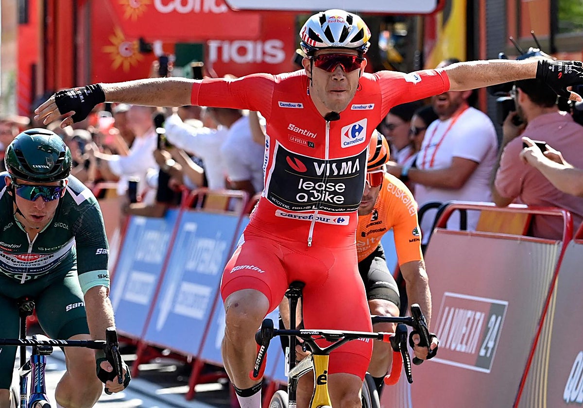 Van Aert imita a un ave al ganar al esprint