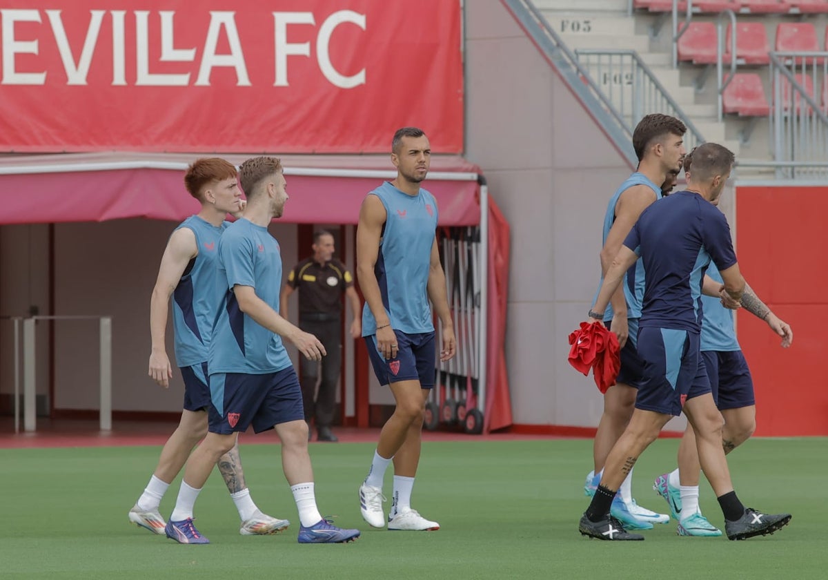 Joan Jordán, durante el entrenamiento de este jueves en la ciudad deportiva