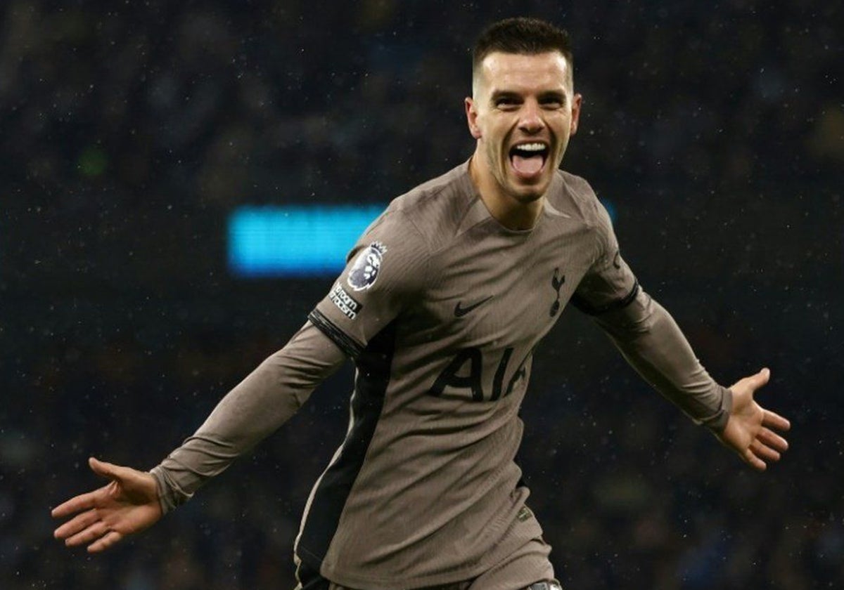 Giovani Lo Celso celebra un gol con el Tottenham