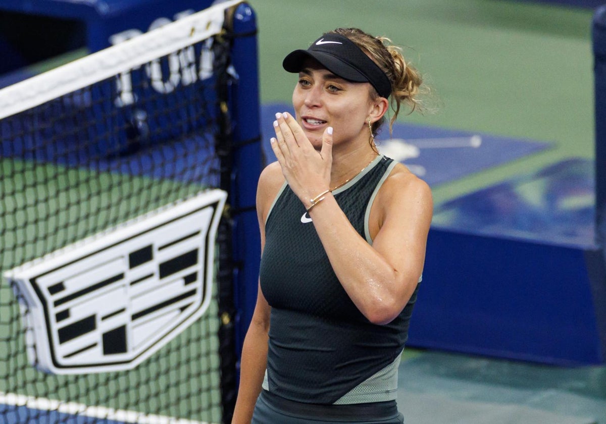 Paula Badosa, durante su partido de octavos en el US Open