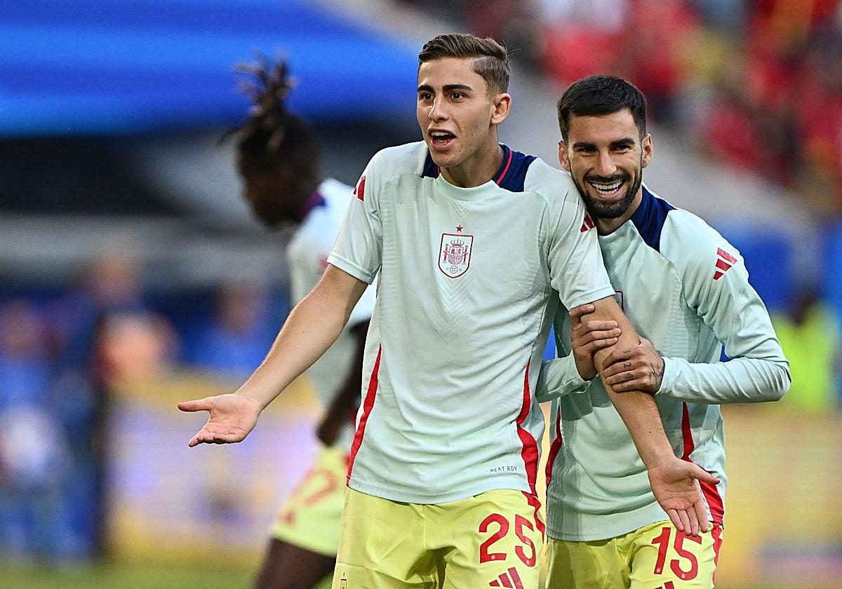 Fermín López, durante un entrenamiento con la selección española