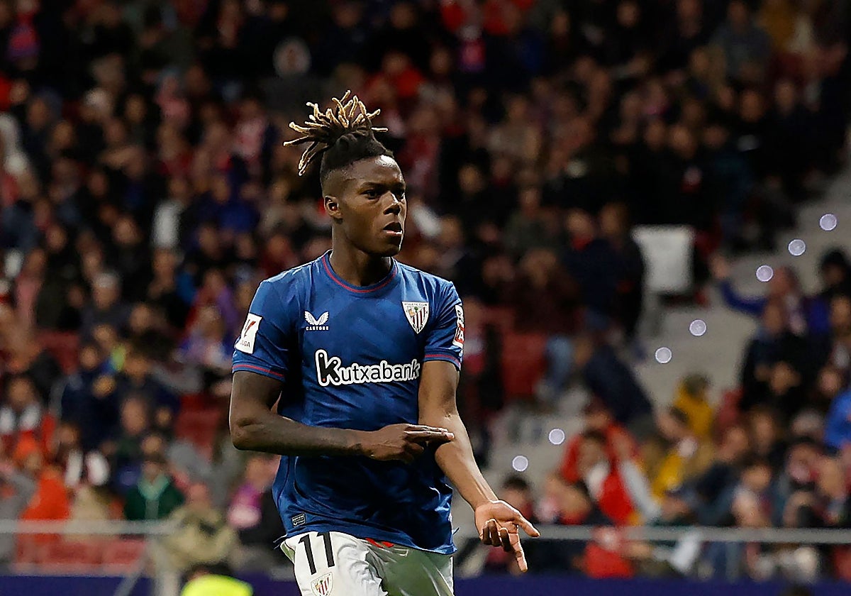 Nico Williams, en el partido donde fue insultado