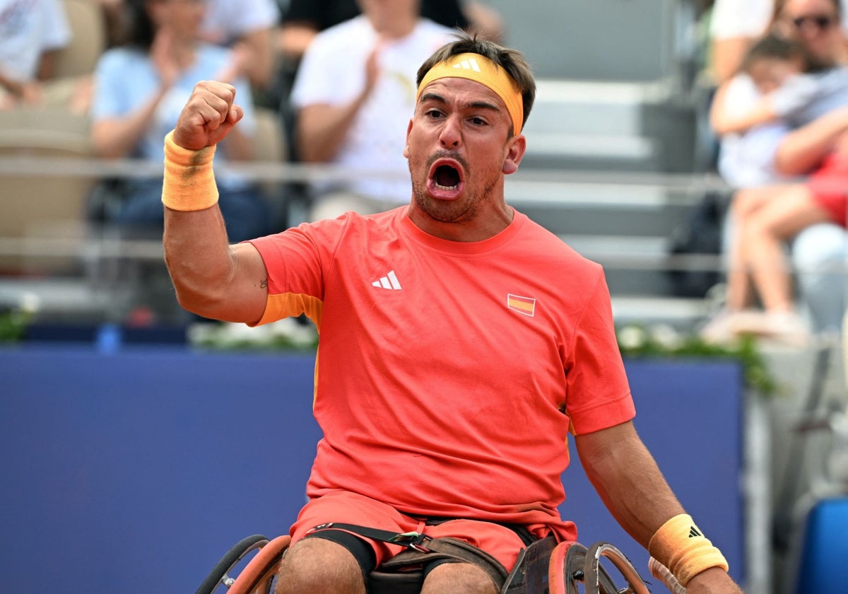 Martín de la Puente, durante el torneo de tenis de París 2024