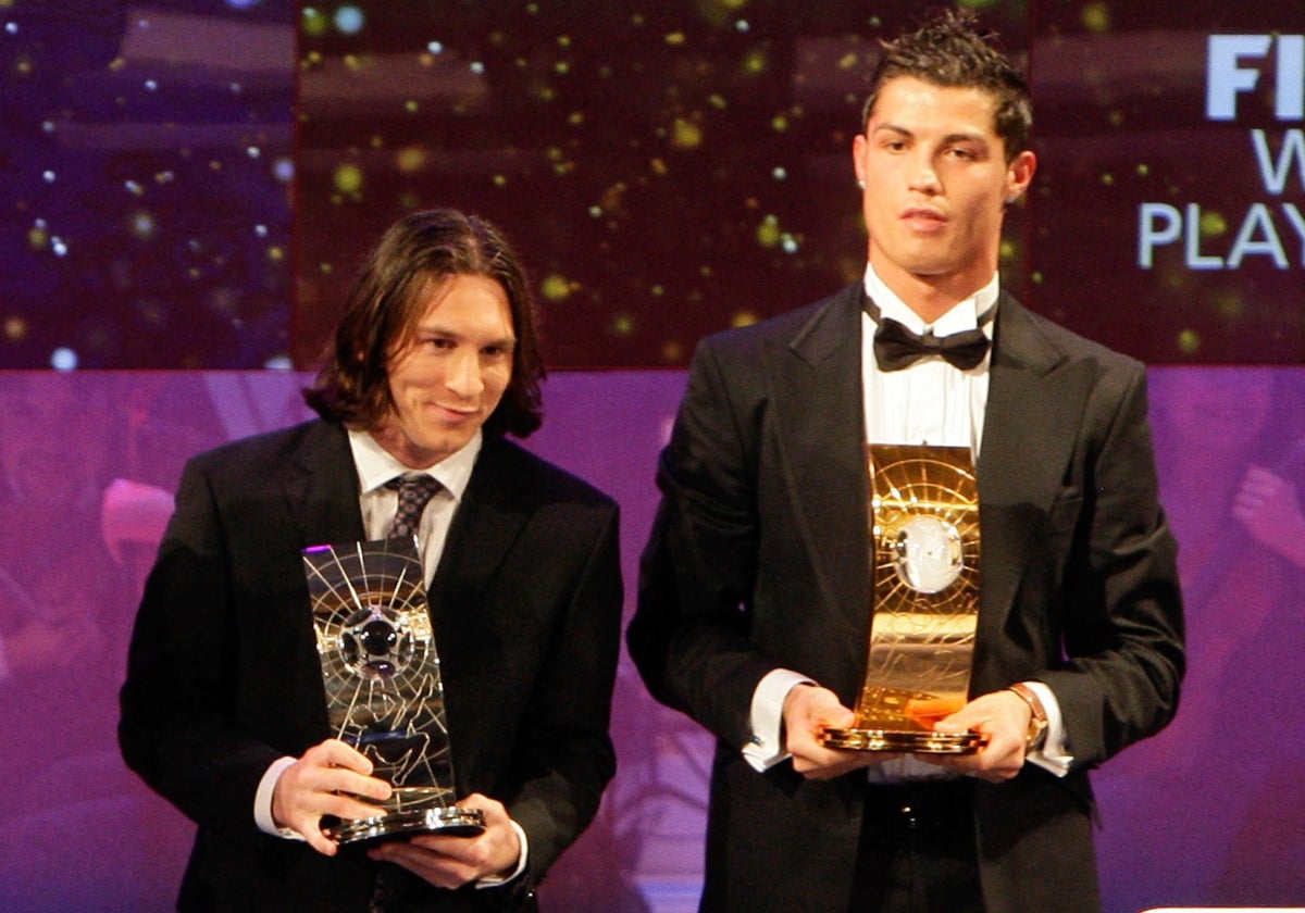 Messi y Cristiano, en la gala del Balón de Oro de 2007