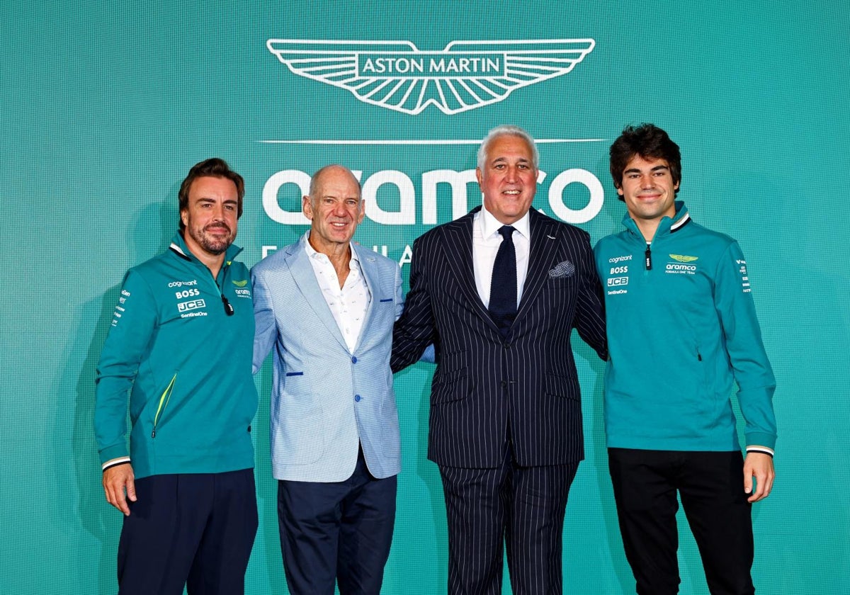 Alonso, Newey, Lawrence Stroll y Lance Stroll