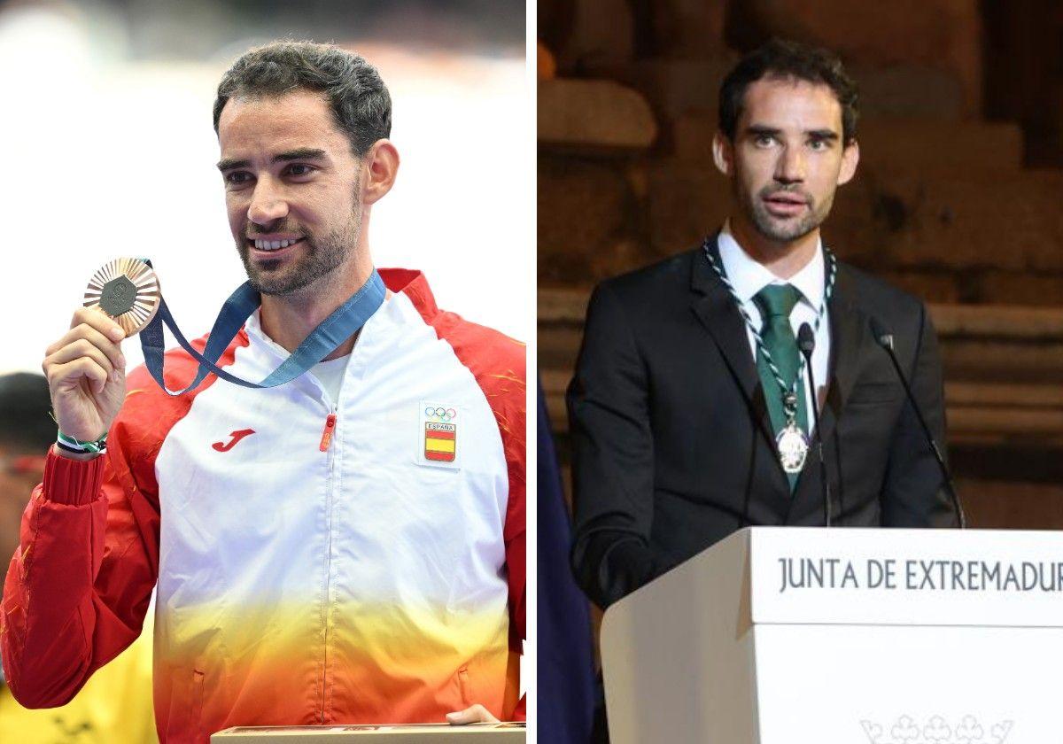 Álvaro Martín, Álvaro Martín tras recibir la medalla de Extremadura