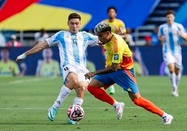 Montiel, titular con Argentina y sustituido al descanso