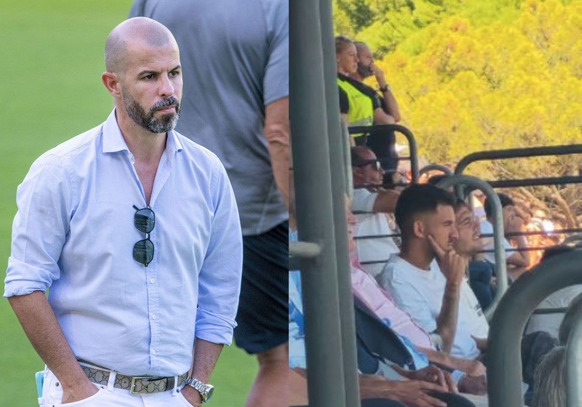 A la izquierda, Manu Fajardo en una imagen de archivo; a la derecha, Dani Ceballos presenciando el Castilla - Betis Deportivo