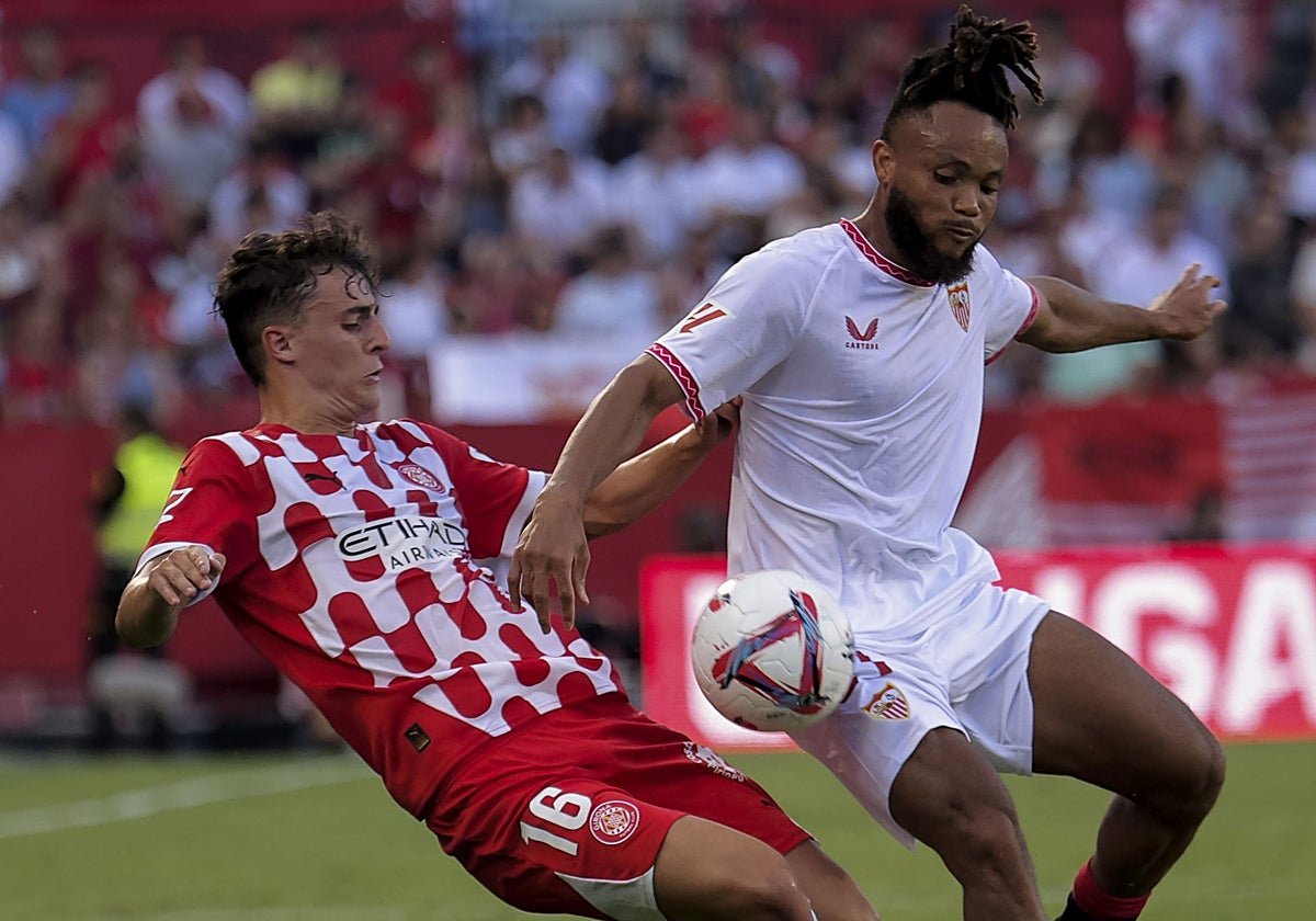 Chidera Ejuke durante el partido ante el Girona CF