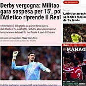 La «vergüenza» del derbi madrileño del Metropolitano salta a los medios internacionales