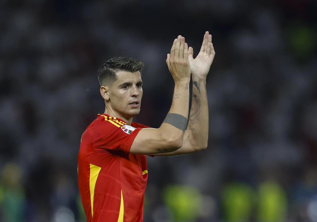 Morata, durante un encuentro con la selección española