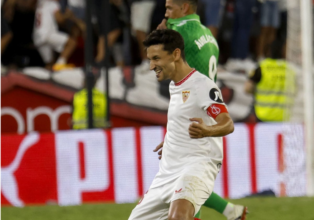 Jesús Navas, al final del derbi Sevilla-Betis de este domingo