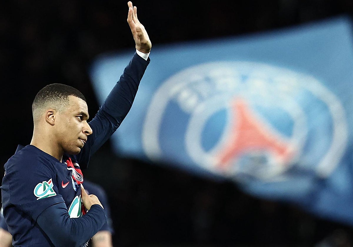 Mbappé, durante un partido del PSG el pasado mes de abril