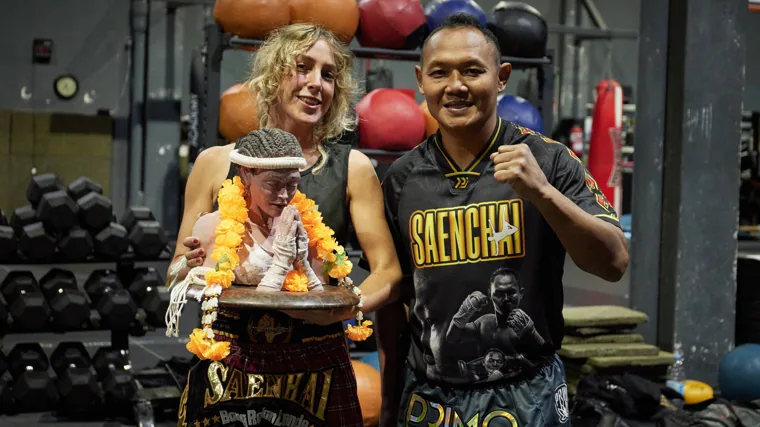 The artist Laurene Fernández and Saenchai