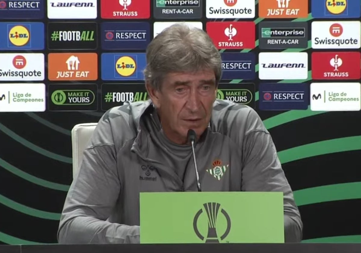 Manuel Pellegrini, entrenador del Betis, este miércoles en rueda de prensa