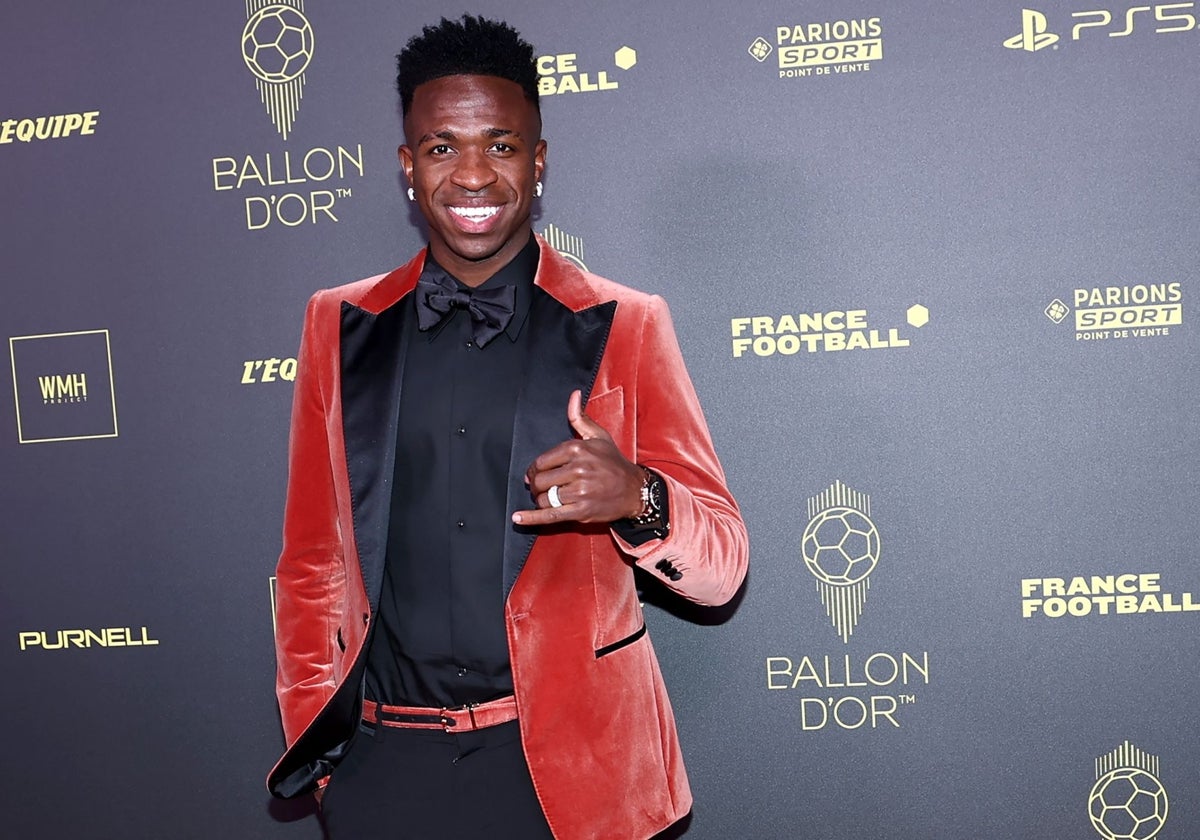 Vinicius, durante la gala del Balón de Oro del pasado año