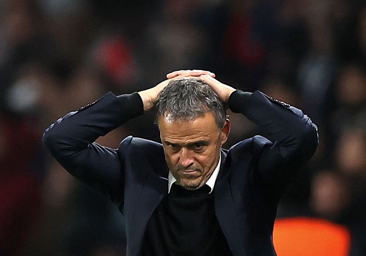 Luis Enrique, durante el partido contra el Atlético de Madrid en Champions