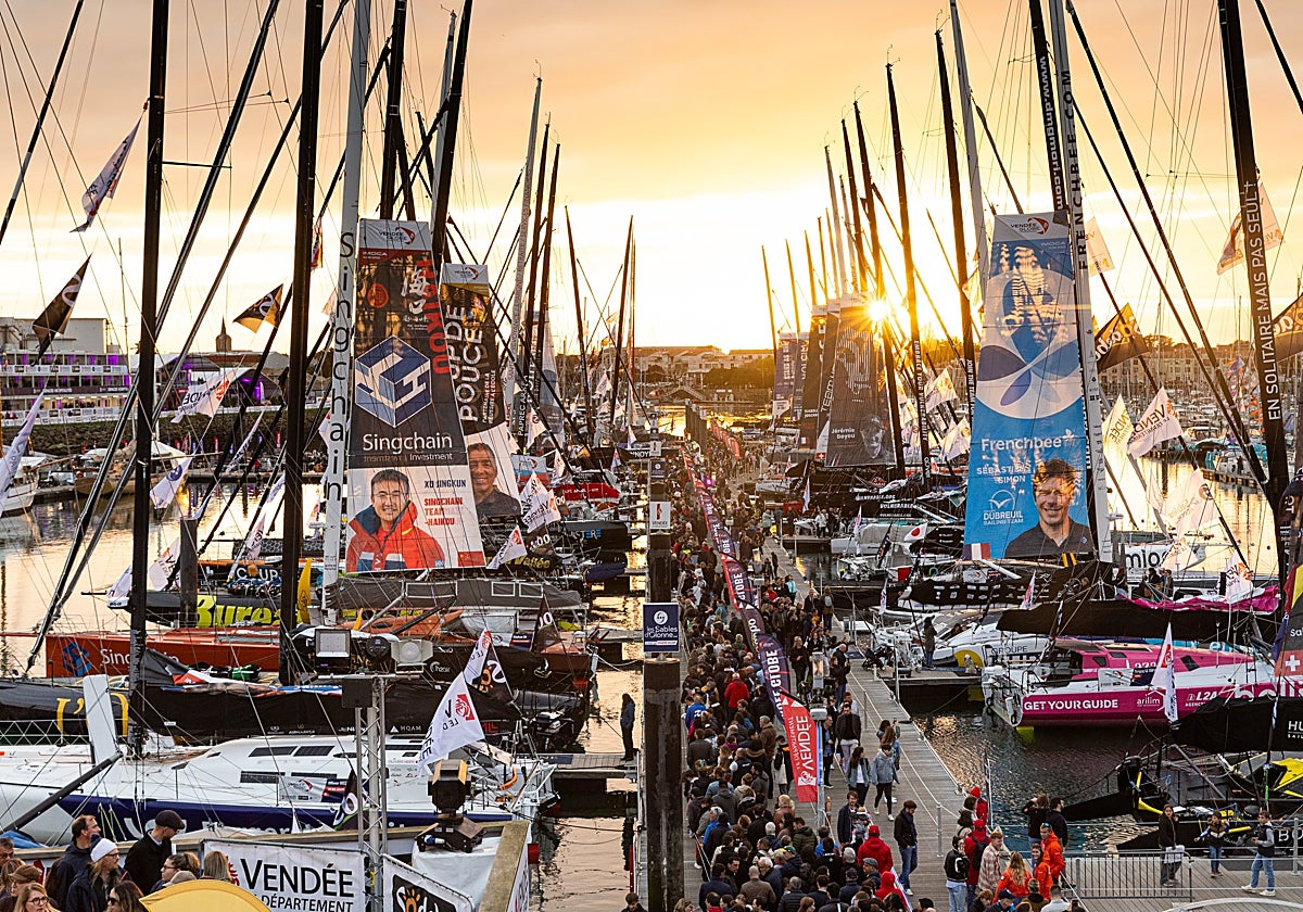 Pantalán de los IMOCA en Les Sables d'Olonne.