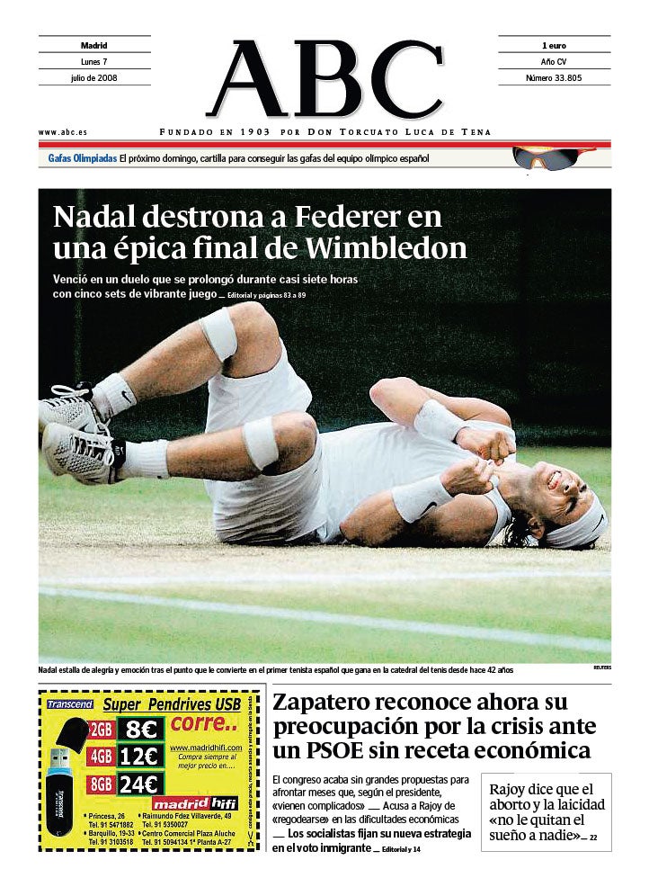 Las 58 portadas de Nadal en ABC