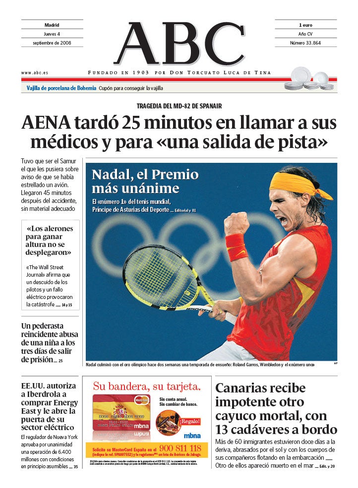 Las 58 portadas de Nadal en ABC