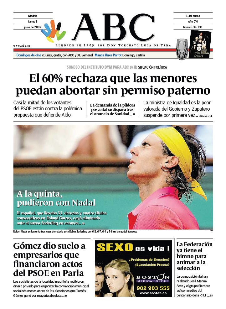 Las 58 portadas de Nadal en ABC