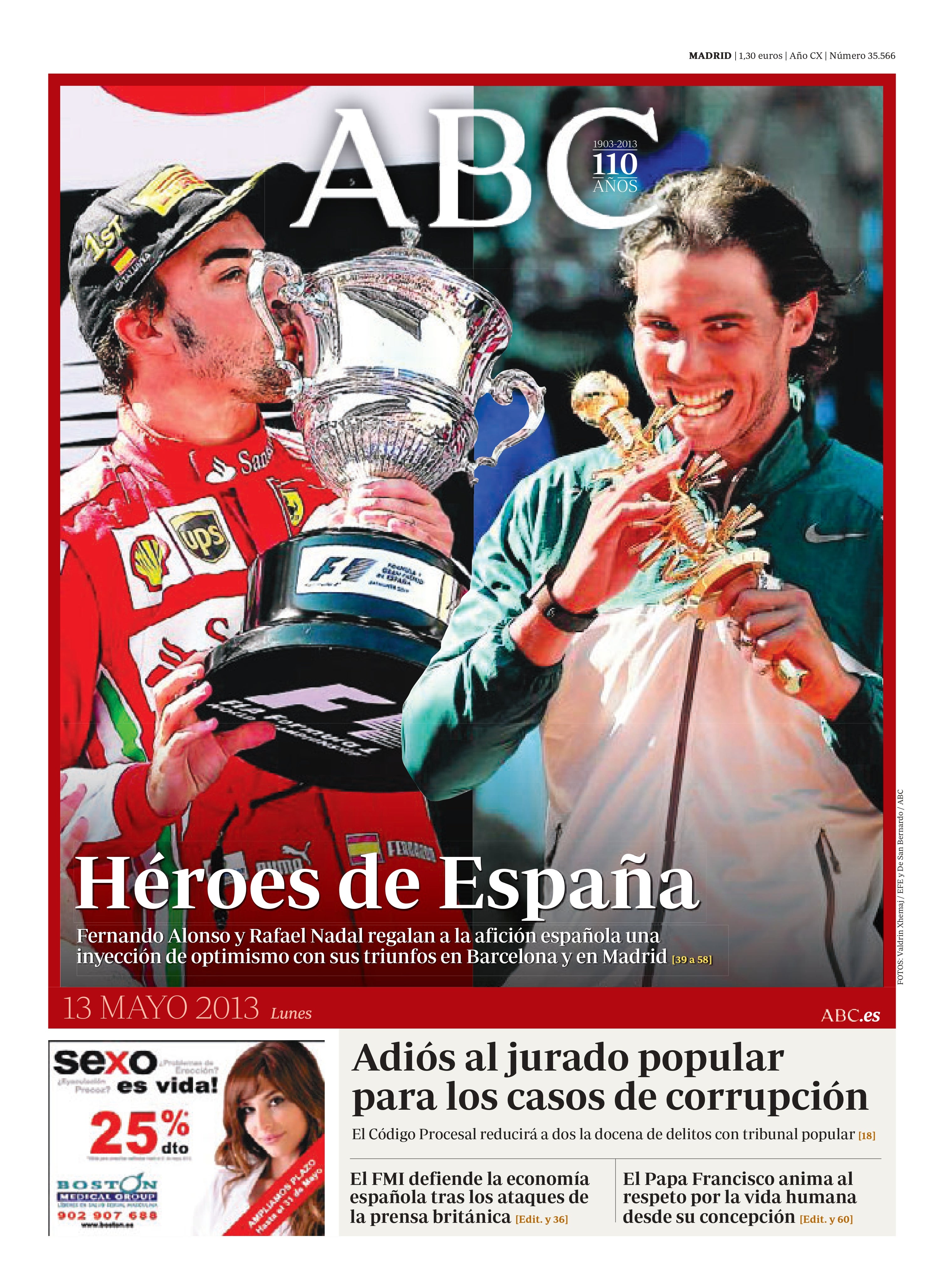 Las 58 portadas de Nadal en ABC