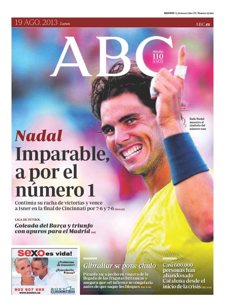 Las 58 portadas de Nadal en ABC