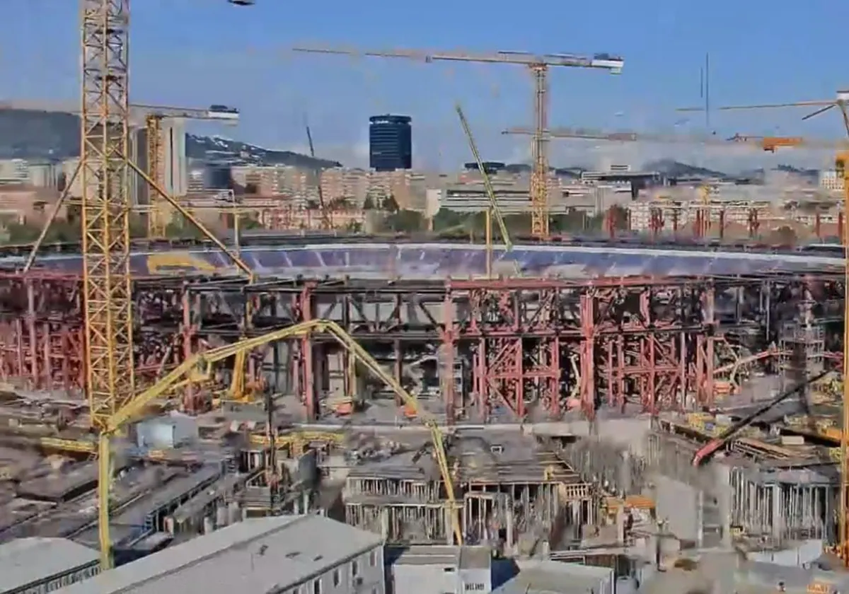 Estado de las obras del Camp Nou este martes